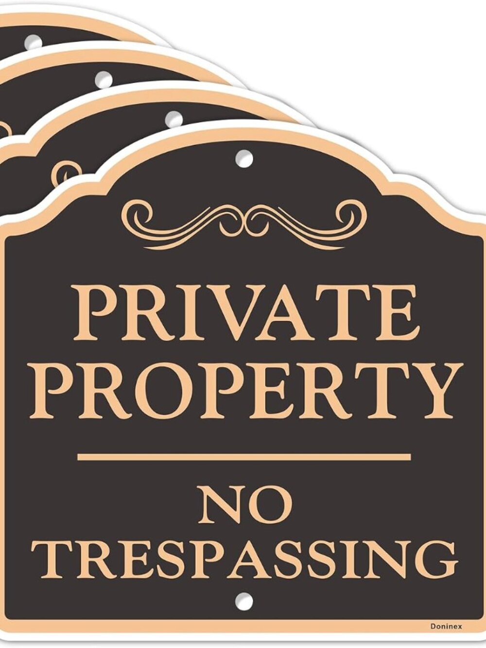 4 Pack Large Private Property No Trespassing Sign